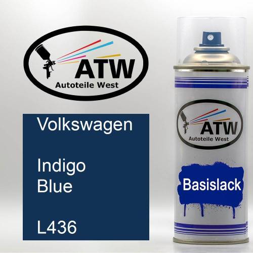 Volkswagen, Indigo Blue, L436: 400ml Sprühdose, von ATW Autoteile West.